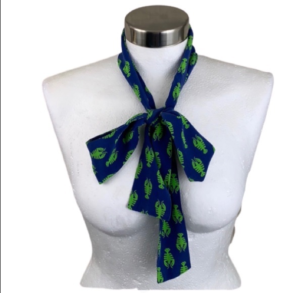 Accessories - BLUE GREEN LOBSTER PRINT SCARF